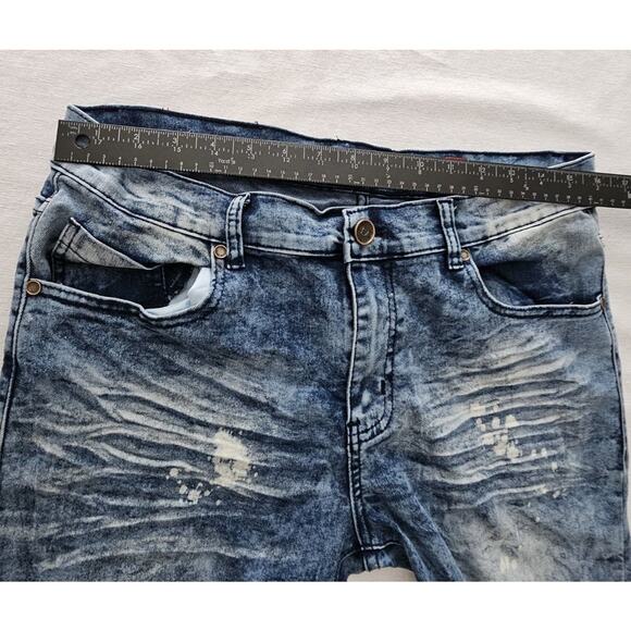 Demolition Mens Acid Bleach Wash Distressed Rocker Skater Jeans Size 32x32 - Picture 5 of 11
